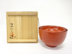 なかにし造　根来塗　四つ椀